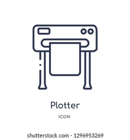 Linear plotter icon from Electronics outline collection. Thin line plotter icon isolated on white background. plotter trendy illustration