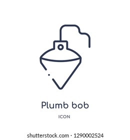 Linear plumb bob icon from Construction tools outline collection. Thin line plumb bob vector isolated on white background. plumb bob trendy illustration