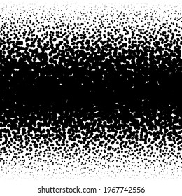 Linear pointillist halftone, screentone random dots, circles pattern