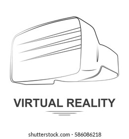 linear points of the closed type virtual reality, VR, virtual assistant for games, logo, sticker, label