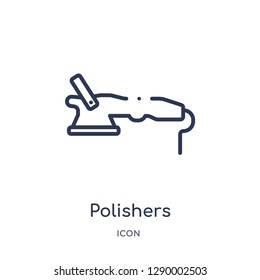Linear polishers icon from Construction tools outline collection. Thin line polishers vector isolated on white background. polishers trendy illustration