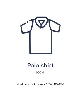 Linear polo shirt icon from Clothes outline collection. Thin line polo shirt vector isolated on white background. polo shirt trendy illustration
