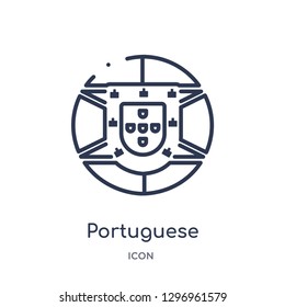 Linear portuguese icon from Cultures outline collection. Thin line portuguese icon isolated on white background. portuguese trendy illustration