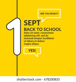 Linear poster Back to school. Modern vector graphics