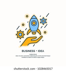 Linear poster of Business idea. Vector illustration