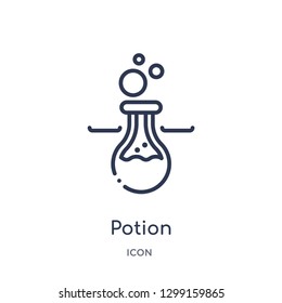 Linear potion icon from Magic outline collection. Thin line potion icon isolated on white background. potion trendy illustration