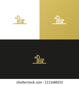 Linear premium vector lion logotype