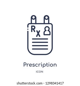 Linear prescription icon from Medical outline collection. Thin line prescription icon isolated on white background. prescription trendy illustration