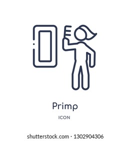 Linear primp icon from Hygiene outline collection. Thin line primp icon isolated on white background. primp trendy illustration