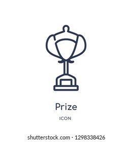 Linear prize icon from General outline collection. Thin line prize icon isolated on white background. prize trendy illustration