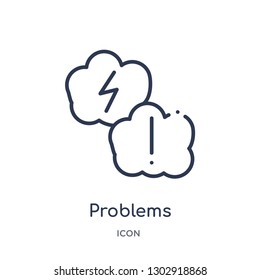 Linear problems icon from Job resume outline collection. Thin line problems icon isolated on white background. problems trendy illustration