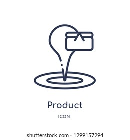 Linear product positioning icon from Maps and locations outline collection. Thin line product positioning icon isolated on white background. product positioning trendy illustration