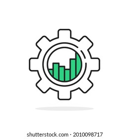 linear production icon like efficiency increase. concept of easy investment diagram. flat stroke art style trend modern forecast logotype graphic simple design element isolated on white background