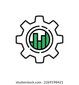 icono de producción lineal como aumento de eficiencia. concepto de diagrama de inversión fácil. estilo arte de trazo plano tendencia moderna pronóstico logotipo gráfico simple elemento de diseño aislado en fondo blanco
