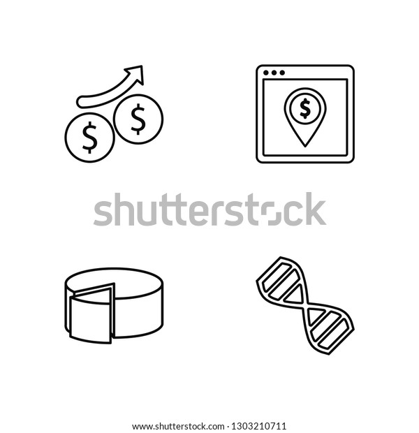 Linear Profits Pie Chart Placeholder Dna Stock Image