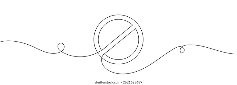 Linear prohibition continuous sign vector. Black stop sign drawn line. The no sign is a continuous line. Vector linear design ban .Vector Illustration .EPS 10 .
