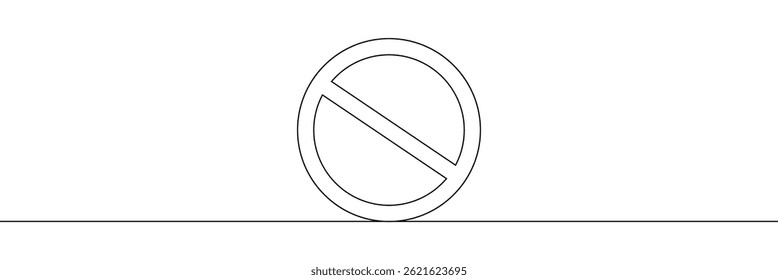 Linear prohibition continuous sign vector. Black stop sign drawn line. The no sign is a continuous line. Vector linear design ban .Vector Illustration .EPS 10 .