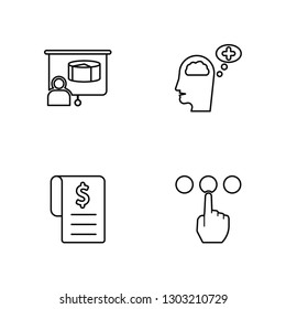 Linear Project, Contract, Attitude, Choose Vector Illustration Of 4 outline Icons. Editable Pack Of Project, Contract, Attitude, Choose
