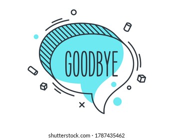 Linear promotion banner shape, colorful sticker. Vector illustration set