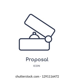 Linear proposal icon from Birthday party outline collection. Thin line proposal vector isolated on white background. proposal trendy illustration