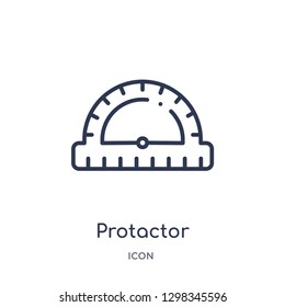 Linear protactor icon from Measurement outline collection. Thin line protactor icon isolated on white background. protactor trendy illustration