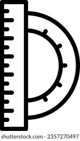 Linear protractor icon as an editable outline for your design