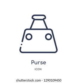 Linear purse icon from Clothes outline collection. Thin line purse vector isolated on white background. purse trendy illustration