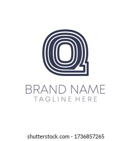 Linear q letter vector Font for Title, Header, Lettering, Logo.