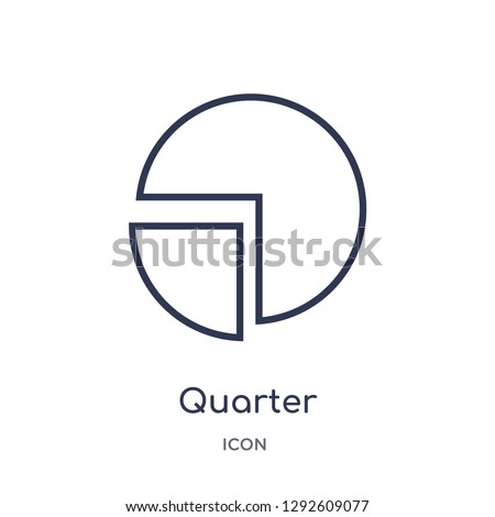 Linear quarter icon from Electronic stuff fill outline collection. Thin line quarter icon vector isolated on white background. quarter trendy illustration