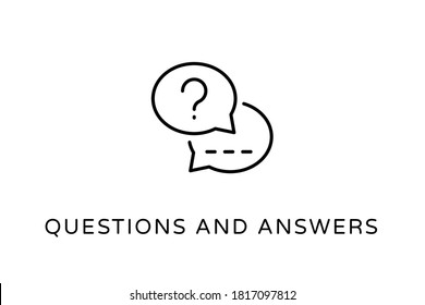 Icono de Preguntas y respuestas lineales en el vector. Logotipo