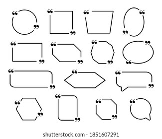 Linear quote frames. Decoration frame for text. Textbox collection