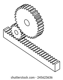 Linear rack gear configuration.