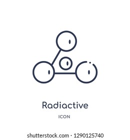 Linear radiactive icon from Chemistry outline collection. Thin line radiactive vector isolated on white background. radiactive trendy illustration