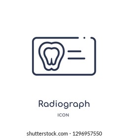 Linear radiograph icon from Dentist outline collection. Thin line radiograph icon isolated on white background. radiograph trendy illustration