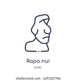 Linear rapa nui icon from Buildings outline collection. Thin line rapa nui vector isolated on white background. rapa nui trendy illustration