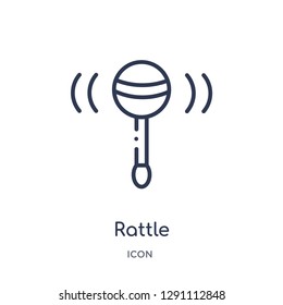 Linear rattle icon from Brazilia outline collection. Thin line rattle vector isolated on white background. rattle trendy illustration