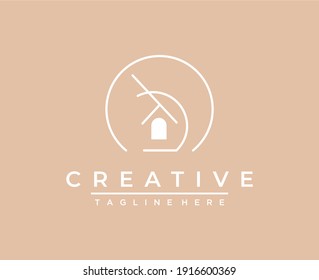 Linear real estate logotype
trend style