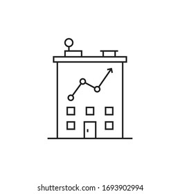 linear real estate market growth icon. flat stroke trend modern simple investment grow logotype graphic art design isolated on white background. concept of appreciation or competition in property