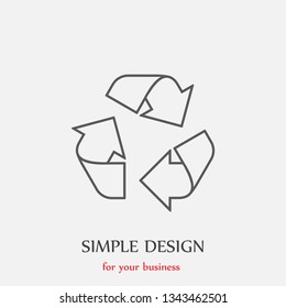 Linear recycle icon in trendy flat style isolated on background.  Recycling icon page symbol for your web site design recycle sign of a logo, app, UI.   EPS10. Recycle illustration.