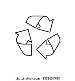 Linear recycle icon in trendy flat style isolated on background.  Recycling icon page symbol for your web site design recycle sign of a logo, app, UI.   EPS10. Recycle illustration.