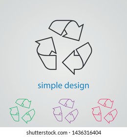 Linear recycle icon in trendy flat style isolated on background.  Recycling icon page symbol for your web site design recycle sign of a logo, app, UI.   EPS10.