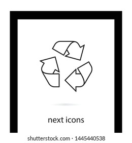 Linear recycle icon in trendy flat style isolated on background. Recycling icon page symbol for your web site design recycle sign of a logo, app, UI. A symbol of recycle.