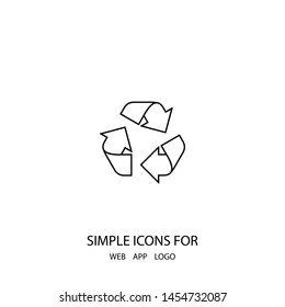 Linear recycle icon in trendy flat style isolated on background. Recycling icon page symbol for your web site design recycle sign of a logo, app, UI. A symbol of recycle.