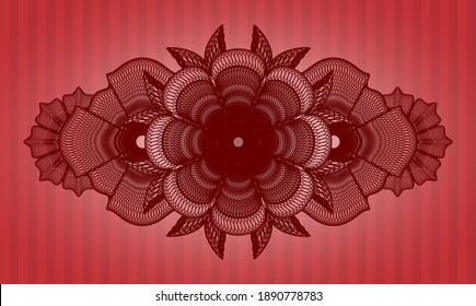 Linear rotes realistisches Abzeichen. Bars, feiner Hintergrund. Illustration. 