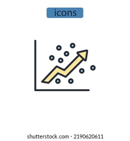 Linear Regression icons  symbol vector elements for infographic web
