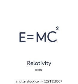 Linear relativity icon from Astronomy outline collection. Thin line relativity vector isolated on white background. 