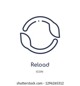 Linear reload icon from Ecology outline collection. Thin line reload icon vector isolated on white background. reload trendy illustration