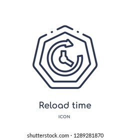 Linear reload time icon from Arrows outline collection. Thin line reload time vector isolated on white background. reload time trendy illustration