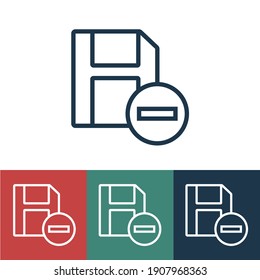 Linear remove from disk vector icon