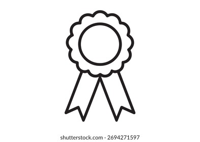 Linear representation of an award ribbon, simple and elegant design.